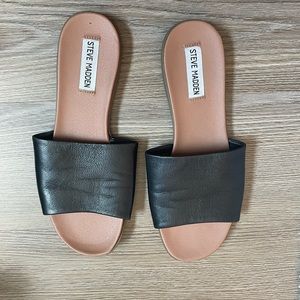 Steve Madden Slides-Black, Size 8